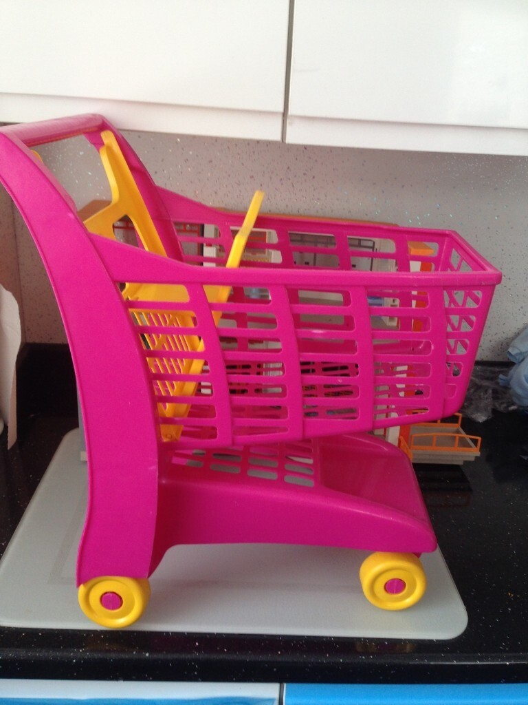 toy shopping cart with baby seat
